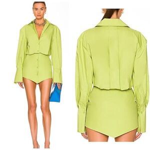 THE ATTICO NWT Silvye Mini Dress In Pistache Size 38 (2) MSRP $980